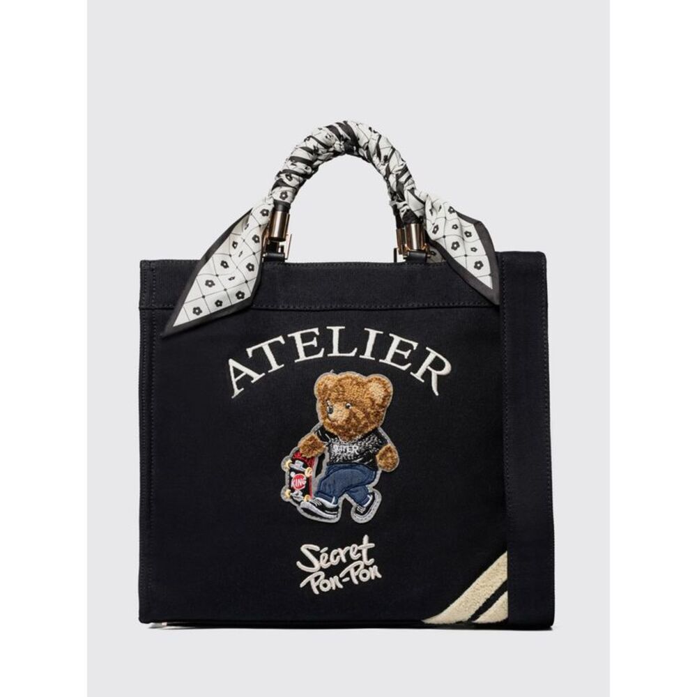 Secret Pon-Pon Handbag Woman Black